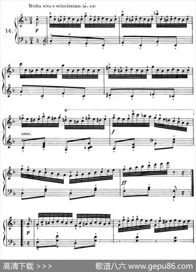40首车尔尼Op.299钢琴快速练习曲（NO.14）|车尔尼