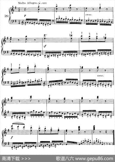 40首车尔尼Op.299钢琴快速练习曲（NO.18）|车尔尼