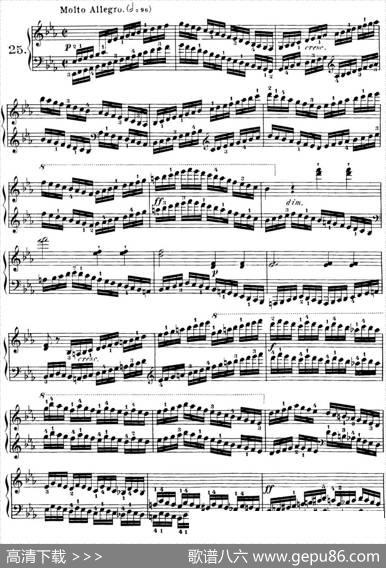 40首车尔尼Op.299钢琴快速练习曲（NO.25）|车尔尼