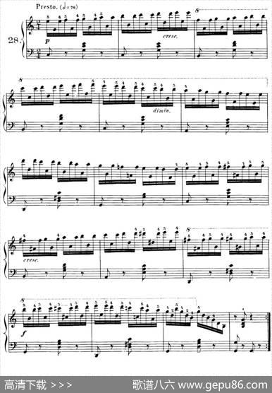 40首车尔尼Op.299钢琴快速练习曲（NO.28）|车尔尼