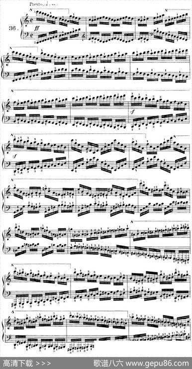 40首车尔尼Op.299钢琴快速练习曲（NO.36）|车尔尼