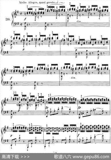 40首车尔尼Op.299钢琴快速练习曲（NO.38）|车尔尼