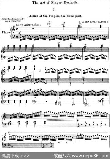 50首车尔尼Op.740钢琴手指灵巧技术练习曲（NO.1）|车尔尼
