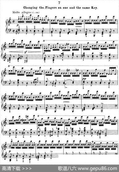 50首车尔尼Op.740钢琴手指灵巧技术练习曲（NO.7）|车尔尼