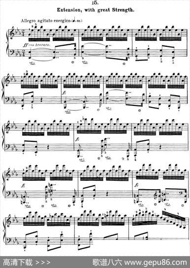 50首车尔尼Op.740钢琴手指灵巧技术练习曲（NO.15）|车尔尼