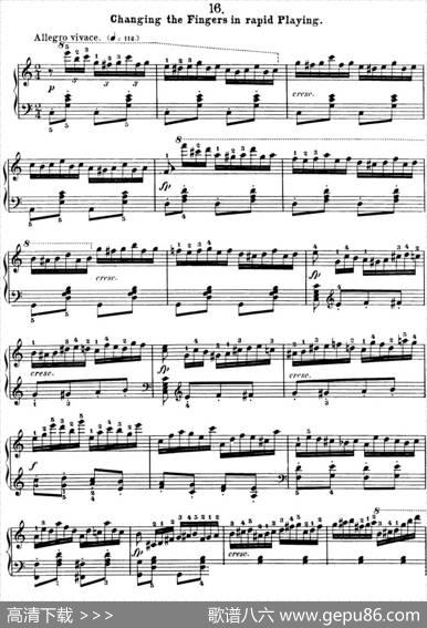50首车尔尼Op.740钢琴手指灵巧技术练习曲（NO.16）|车尔尼