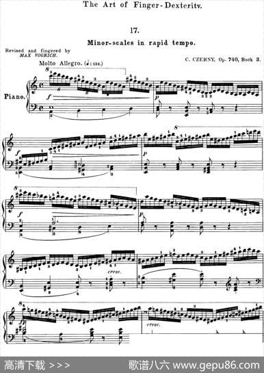 50首车尔尼Op.740钢琴手指灵巧技术练习曲（NO.17）|车尔尼