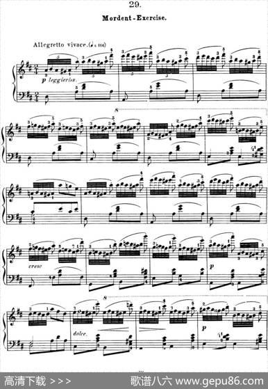 50首车尔尼Op.740钢琴手指灵巧技术练习曲（NO.29）|车尔尼