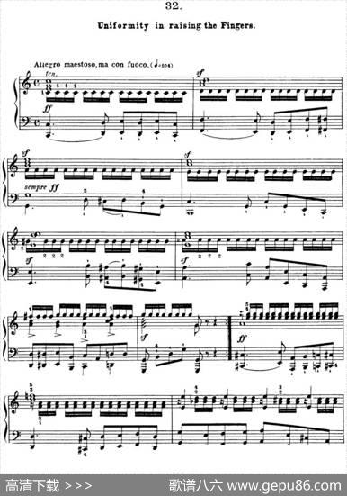 50首车尔尼Op.740钢琴手指灵巧技术练习曲（NO.32）|车尔尼