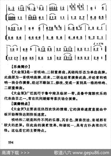 大金笙（唢呐+二胡）|孔繁明、杨亚蕾记谱