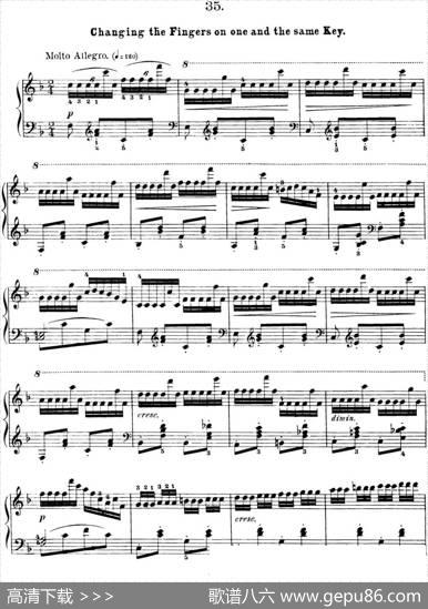 50首车尔尼Op.740钢琴手指灵巧技术练习曲（NO.35）|车尔尼