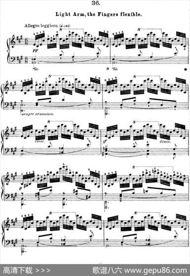 50首车尔尼Op.740钢琴手指灵巧技术练习曲（NO.36）|车尔尼