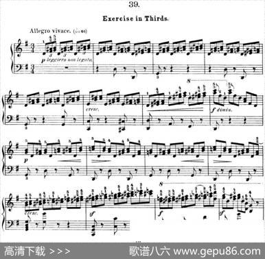 50首车尔尼Op.740钢琴手指灵巧技术练习曲（NO.39）|车尔尼