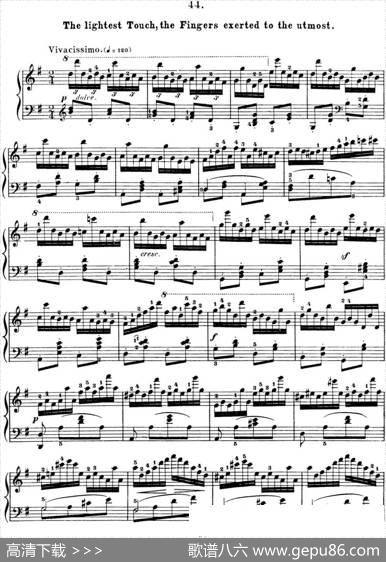 50首车尔尼Op.740钢琴手指灵巧技术练习曲（NO.44）|车尔尼