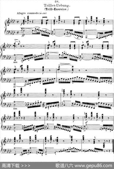 50首车尔尼Op.740钢琴手指灵巧技术练习曲（NO.48）|车尔尼
