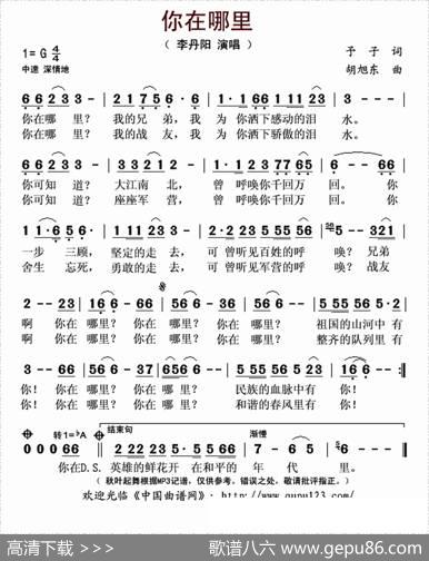 你在哪里（予子词胡旭东曲） - 予子|胡旭东