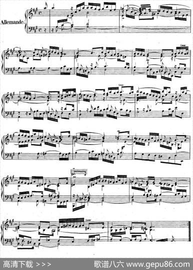 英国组曲No.1巴赫A大调1stSuiteBWV806|巴赫