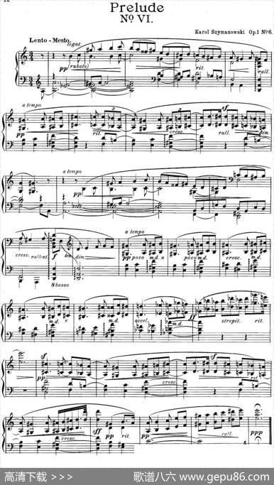 希曼诺夫斯基9首钢琴前奏曲Op.1No.6|希曼诺夫斯基