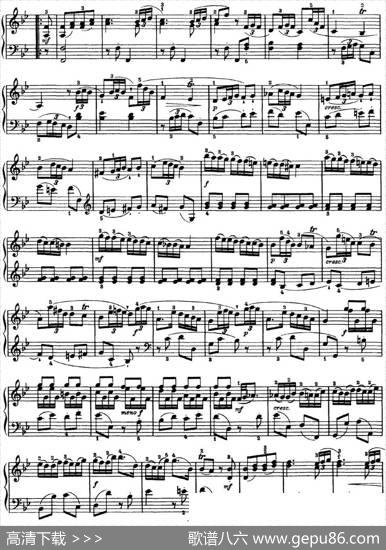 海顿钢琴奏鸣曲HobXVI2PartitaB-flatmajor|海顿