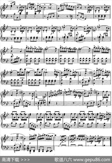 海顿钢琴奏鸣曲HobXVI2PartitaB-flatmajor|海顿