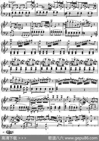 海顿钢琴奏鸣曲HobXVI2PartitaB-flatmajor|海顿