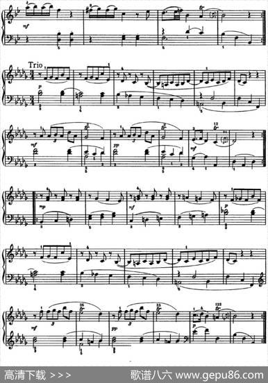 海顿钢琴奏鸣曲HobXVI2PartitaB-flatmajor|海顿