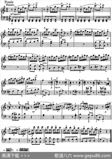 海顿钢琴奏鸣曲HobXVI10DivertimentoCmajor|海顿