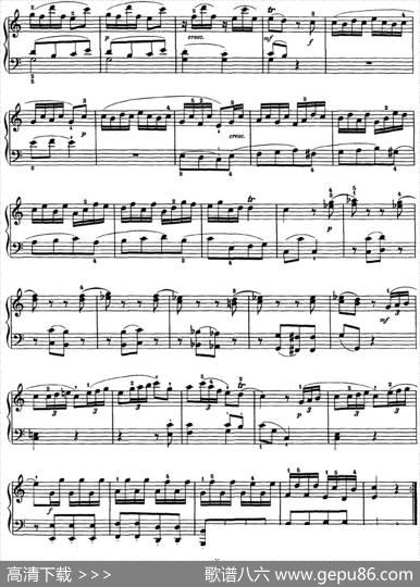 海顿钢琴奏鸣曲HobXVI10DivertimentoCmajor|海顿