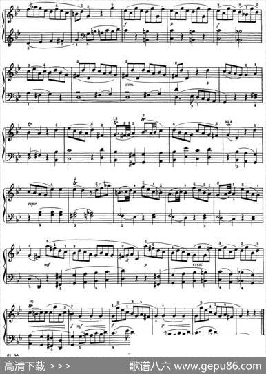 海顿钢琴奏鸣曲HobXVI11DivertimentoGmajor|海顿