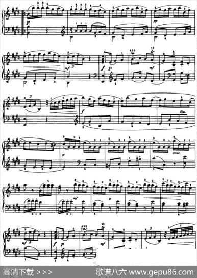海顿钢琴奏鸣曲HobXVI13PartitaEmajor|海顿