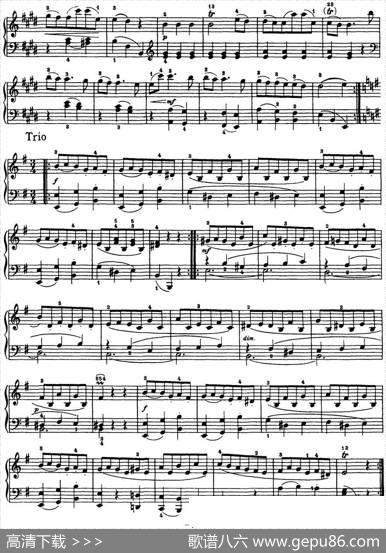 海顿钢琴奏鸣曲HobXVI13PartitaEmajor|海顿