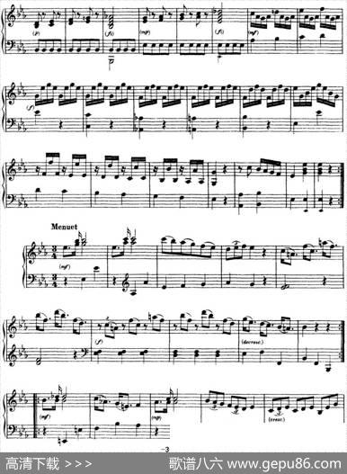 海顿钢琴奏鸣曲HobXVI16DivertimentoEbmajor|海顿