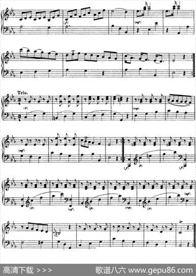 海顿钢琴奏鸣曲HobXVI16DivertimentoEbmajor|海顿