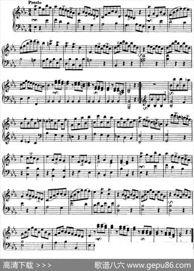 海顿钢琴奏鸣曲HobXVI16DivertimentoEbmajor|海顿