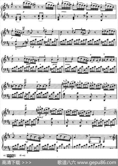 海顿钢琴奏鸣曲HobXVI19DivertimentoDmajor|海顿
