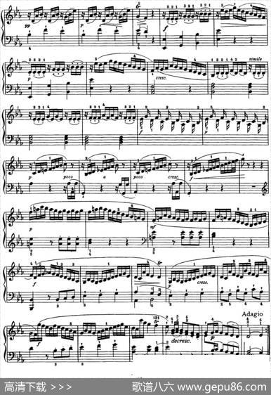 海顿钢琴奏鸣曲HobXVI45DivertimentoEbmajor|海顿