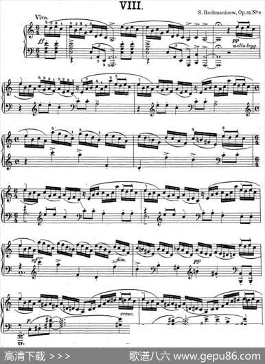 拉赫玛尼诺夫钢琴前奏曲19A小调Op.32No.8|拉赫玛尼诺夫