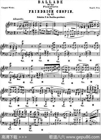 肖邦叙事曲3降A大调ChopinBalladeNo.3Op.47|肖邦
