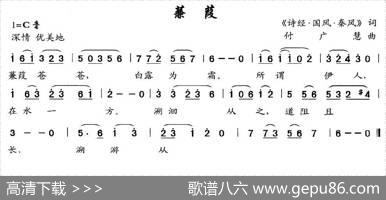 蒹葭（歌词选自《诗经·国风·秦风》付广慧曲） - 歌词选自《诗经·国风·秦风》|付广慧