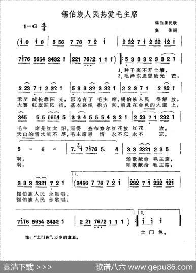 锡伯族人民热爱毛主席 - 集体