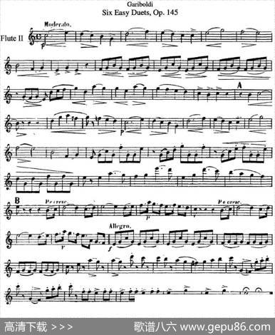 六首简易二重奏作品145号|Garibold（加里波第）