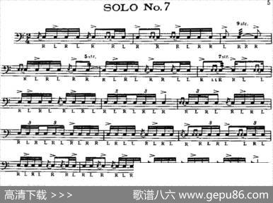 美国军鼓SOLONo.6-10（爵士鼓谱）