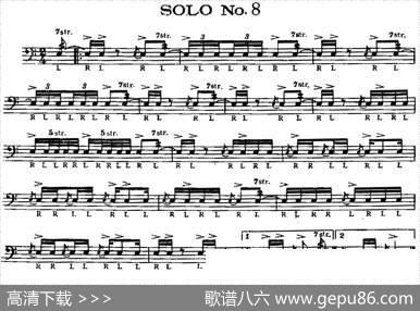 美国军鼓SOLONo.6-10（爵士鼓谱）