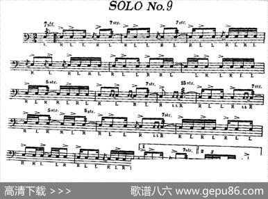 美国军鼓SOLONo.6-10（爵士鼓谱）