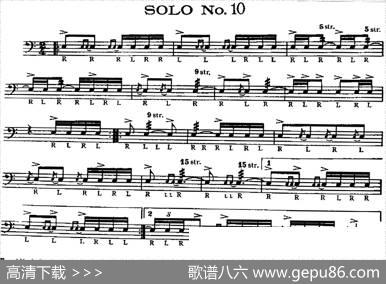 美国军鼓SOLONo.6-10（爵士鼓谱）