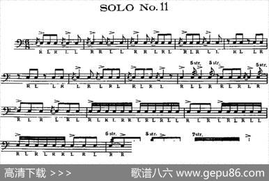 美国军鼓SOLONo.11-15（爵士鼓谱）