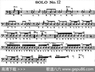 美国军鼓SOLONo.11-15（爵士鼓谱）