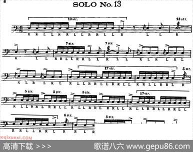 美国军鼓SOLONo.11-15（爵士鼓谱）
