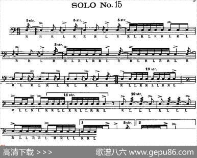 美国军鼓SOLONo.11-15（爵士鼓谱）