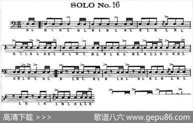 美国军鼓SOLONo.16-20（爵士鼓谱）
